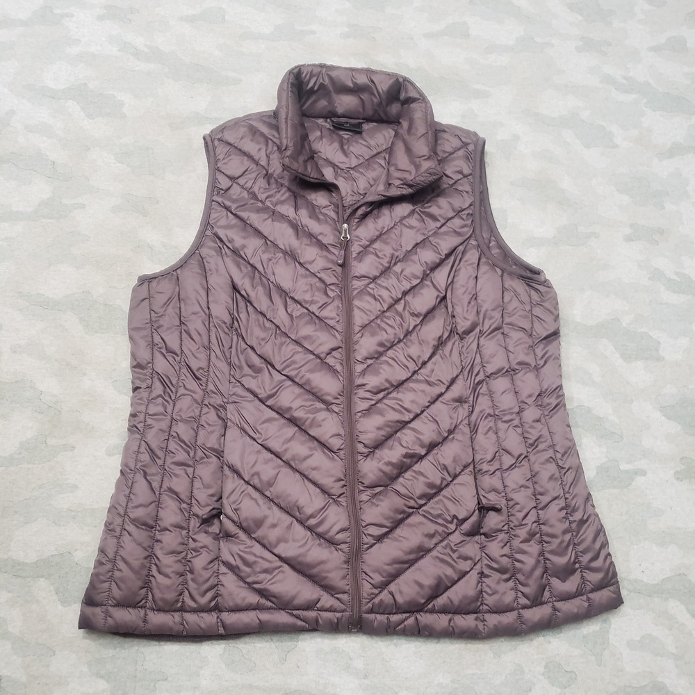32 Degrees Puffer Vest Women Large Purple Quilted Outdoors